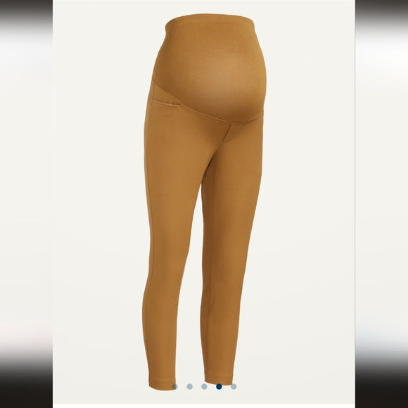 Maternity Full Panel Pixie Ankle Pants (Mustard Yellow) - Picture 2 of 5